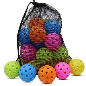 Magicorange Pickleball Balls, 20 Pack USAPA Approved 40 Holes Outdoor Pickleballs, High Elasticity & Durable Pickle Balls (Multicolour, 40 Holes)