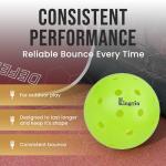 Kingpin Pickleball Balls [Pack of 3] Neon Green, 2.9-inch, Lightweight, Polyethylene Training & Practice Ball w/Consistent Bounce | Outdoor & Sports Gear