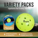 Kingpin Pickleball Balls [Pack of 3] Neon Green, 2.9-inch, Lightweight, Polyethylene Training & Practice Ball w/Consistent Bounce | Outdoor & Sports Gear