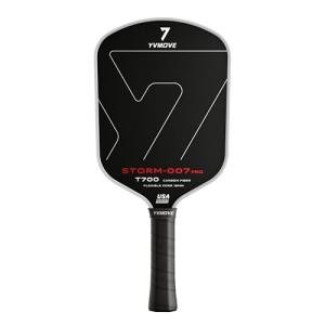 YVmove Pickleball Paddle with T700 Raw Carbon Fiber Surface & 16mm STR-Core Power Polymer Core, Premium Pickle Ball Racket Designed for Ultimate Spin & Consistency, USAPA Approved Storm 007