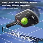 YVmove Pickleball Paddle with T700 Raw Carbon Fiber Surface & 16mm STR-Core Power Polymer Core, Premium Pickle Ball Racket Designed for Ultimate Spin & Consistency, USAPA Approved Storm 007