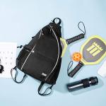 Sucipi Pickleball Bag - Men's -Women's Pickleball Backpack, Adjustable Sling Bag w/Fence Hook/Large Capacity/Safety Pocket-Black