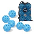 AILANFEI Pickleball Balls 6 Pack | 12 Pack- 40 Holes Outdoor Pickleball with Bag, Perfectly Balanced, High Bounce, Crack-Resistance，USAPA Standard - Multiple Colors (Blue, 6)