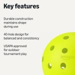 Amazon Basics Outdoor Pickleball Balls, USAPA Approved, Yellow, 3-Pack