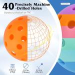 AILANFEI Pickleball Balls 6 Pack | 12 Pack- 40 Holes Outdoor Pickleball with Bag, Perfectly Balanced, High Bounce, Crack-Resistance，USAPA Standard - Multiple Colors (Blue, 6)