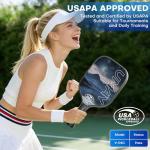 Pickleball Paddles Set of 2, USAPA Approved Fiberglass Surface Pickleball Paddle for Soft Feel & Control, Lightweight Power Rackets Set with 4 Indoor & Outdoor Balls, 2 Overgrips and a Carrying Case