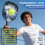 Pickleball Paddles Set of 2, USAPA Approved Fiberglass Surface Pickleball Paddle for Soft Feel & Control, Lightweight Power Rackets Set with 4 Indoor & Outdoor Balls, 2 Overgrips and a Carrying Case