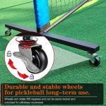 Pickleball Net Set with Wheels, Portable Pickleball Net with Fiberglass Paddles Set of 4, Outdoor Pickleballs, Court Marking Kit and Carrying Bag for Home, Driveway, Backyard