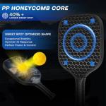 Pickleball Paddles Set of 2, USAPA Approved Fiberglass Surface Pickleball Paddle for Soft Feel & Control, Lightweight Power Rackets Set with 4 Indoor & Outdoor Balls, 2 Overgrips and a Carrying Case