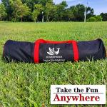 Pickleball Net Set with Wheels, Portable Pickleball Net with Fiberglass Paddles Set of 4, Outdoor Pickleballs, Court Marking Kit and Carrying Bag for Home, Driveway, Backyard