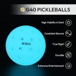 A11N Luminous Pickleballs- USA Pickleball Approved Light Up Outdoor Pickleballs, High Visibility for Nighttime, Durable and Funny Pickleball, 6 Packs