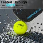 AMPICKLE Pickleball Balls，Withstands up to 1000 impacts， Crack-Resistant，40 Holes Outdoor Pickle Balls Set USAPA Official Standard，Pickle Ball for Tournament Play，3 Pack/6 Pack/12 Pack (6 Count)