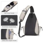 G4Free Pickleball Bag Sport Tennis Sling Bag Lightweight Pickleball Paddle Bag, Ivory, L