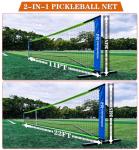 Portable Pickleball Net, Regulation Size 22FT and 11FT Half Court 2-in-1 Pickle Ball Net with 2 Pickleballs and Carry Bag for Driveway, Backyard, Street, Weather Resistance Steady Steel Frame