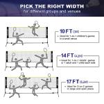 BAGAIL All-in-1 Badminton Net, Height Adjustable (Up to 5.1') Kids Volleyball Net, Quick Setup Sports Net with Portable Bag for Pickleball, Tennis, Pool, Backyard & Indoor Games - 10ft, Yellow