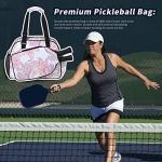 Boulder Bee | Premium Pickleball Bags | PickleBall Tote Bag for Women | Women’s Hand/Shoulder Gym Bag w Water Bottle Holder | With Racquet/Paddle Holder (Pink cashew flower)