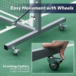 A11N Sports Pro Pickleball Net with Wheels and Hand Winch, Tournament Regulation Size, Anti-Sag Design, Perfect for Outdoor Court & Indoor Gym Floor