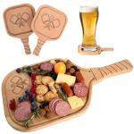 3pcs, Set of Pickleball Charcuterie & Cutting Board with 2 Drink Coasters - Funny Pickleball Christmas - Gifts for Women & Men, Unique Pickle ball Gift Ideas, Stocking Stuffers for Players & Lovers,
