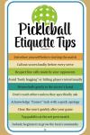 Pickleball Court Sign (Pickleball Etiquette Tips)