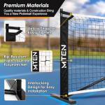 MTEN Pickleball Net, Portable Pickleball Net for Driveway, 22 FT USAPA Regulation Size, Steady Metal Frame, with Carrying Bag for Backyards, Driveways, Outdoor Indoor
