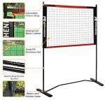 10FT Mini Pickleball Net, 4FT Adjustable Height Dink Training Rebounder Net with Paddles Set of 2, Pickleballs and Carry Bag for Outdoor Indoor Driveway Game, Easy Setup