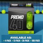 Professor Pickleball PREMO40 Outdoor Pickleball Balls - Tournament Grade USAPA Approved Pickleball Balls - 4 Pack of pickleballs, 12 Pack, 36 Pack, 100 Pack