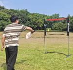 10FT Mini Pickleball Net, 4FT Adjustable Height Dink Training Rebounder Net with Paddles Set of 2, Pickleballs and Carry Bag for Outdoor Indoor Driveway Game, Easy Setup