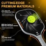 Pickleball Paddles Set of 2, Lightweight Raw Carbon and Glass Fiber Surface Pickleball Racket Set with 14mm PP Honeycomb Core, USAPA Compliant, 4 Pickle Balls, 4 Tapes, 1Bag, 1 Paddle Cleaner