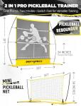 MerryMove Pickleball Practice Rebounder Net: Pickleball Rebounder or 6FT Mini Pickle Ball Net Portable for Outdoor Driveway Backyard and Indoor Garage - 2in1 Trainer for Dink Volley Training
