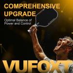 Pickleball Paddles Set of 2, Lightweight Raw Carbon and Glass Fiber Surface Pickleball Racket Set with 14mm PP Honeycomb Core, USAPA Compliant, 4 Pickle Balls, 4 Tapes, 1Bag, 1 Paddle Cleaner