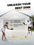 MerryMove Pickleball Practice Rebounder Net: Pickleball Rebounder or 6FT Mini Pickle Ball Net Portable for Outdoor Driveway Backyard and Indoor Garage - 2in1 Trainer for Dink Volley Training
