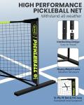 Bltend Pickleball Set - 22FT Regulation Size Portable Net, 4 Pickle Balls, Court Marker, Carry Bag and Tape Measure - Indoor Outdoor Driveway Gifts