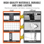 VEVOR Portable Pickleball Net System, 22FT Regulation Size Net, Weather Resistant Steady Metal Frame & Strong PE Net, Outdoor Game Sports Net with Carrying Bag, Easy Setup, Play in Backyard Driveway