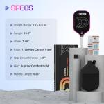 DGYGQ Professional Carbon Fiber Pickleball Paddle-16mm, Superior Control, Strong Power and Forceful Spin with 16mm Honeycomb Core Pickleball Rackets (Pink and Purple)