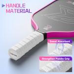 DGYGQ Professional Carbon Fiber Pickleball Paddle-16mm, Superior Control, Strong Power and Forceful Spin with 16mm Honeycomb Core Pickleball Rackets (Pink and Purple)