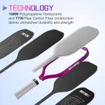 DGYGQ Professional Carbon Fiber Pickleball Paddle-16mm, Superior Control, Strong Power and Forceful Spin with 16mm Honeycomb Core Pickleball Rackets (Pink and Purple)