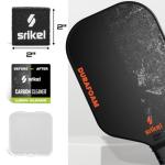 Srikel Pickleball – Paddle Cleaner Eraser with Carrying Storage Case, Premium Carbon Fiber Pickle Ball Racket Cleaner, Fast & Easy Rubber Eraser Removes Ball Residue, Dirt & Scratches, Black