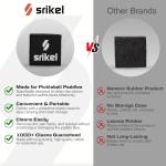 Srikel Pickleball – Paddle Cleaner Eraser with Carrying Storage Case, Premium Carbon Fiber Pickle Ball Racket Cleaner, Fast & Easy Rubber Eraser Removes Ball Residue, Dirt & Scratches, Black