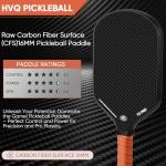 Pickleball Paddle - 3K Raw Carbon Fiber Surface (CFS) + Carbon Abrasion Surface (CAS) with High Grit & Spin, Sure-Grip Elongated Handle, Pickle Ball Paddle with 16mm Polypropylene Honeycomb Core