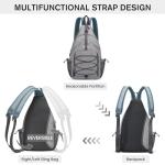 G4Free Pickleball Bag, Men's and Women's Pickleball Backpack, Adjustable Crossbody Sling Bag, Lightweight Ball Paddle Backpack,Light Grey