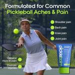 PickleBalm Pickleball Post-Game Muscle Pain Relief Cream with 4% Lidocaine, Arnica, Menthol, Cucumber Seed Extract for Shoulders, Knees, Wrists, and More, 4oz Cream