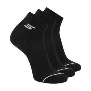 Skechers Men's 3-Pack Pickleball Quarter Crew Socks, Black, 10-13