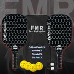 Feel my rhythm Pickleball Paddles Set of 2 with 4 Balls - USAPA Approved Fiberglass Surface, Lightweight, Non-Slip Grip - Premium Paddle Set for All Skill Levels Indoor & Outdoor (Black)