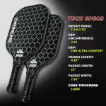 Feel my rhythm Pickleball Paddles Set of 2 with 4 Balls - USAPA Approved Fiberglass Surface, Lightweight, Non-Slip Grip - Premium Paddle Set for All Skill Levels Indoor & Outdoor (Black)