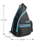 Mangrove Pickleball Bag, Large Capacity & Multi Pockets, Adjustable Sling Bag w/Fence Hook, Blue