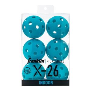 Franklin Sports X-26 Indoor Pickleballs - USA Pickleball (USAPA) Official Pickleball Balls - Regulation Size Indoor Court Pickleballs - Official Pickleball of US Open - Vellum Blue - 6 Pack