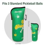 Amoswiz Pickleball Ball Holder - 1 Pc Pickle Ball Storage Bag, Portable Tennis Pouch with Hook for Fence, Premium Neoprene Material Bottle Holder, Pickleball Accessory Green Color