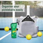 Amoswiz Pickleball Ball Holder - 1 Pc Pickle Ball Storage Bag, Portable Tennis Pouch with Hook for Fence, Premium Neoprene Material Bottle Holder, Pickleball Accessory Green Color