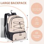 Arcoyard Tennis Bag, Large Tennis Bags For Women, Tennis Backpack with Ventilated Shoe Compartment and Insulated Pocket, Hold 2 Tennis Pickleball Rackets, Tennis Pickleball Balls and More, Beige