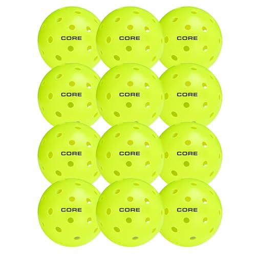CORE Pickle ball Balls for Professionals and All Levels of Play Balls with 40 Holes -USA Pickle ball Approved Durable Outdoor Pickle ball (12 Balls)